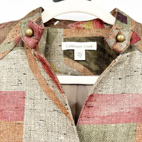 Coldwater Creek Womens Aztec Rustic Southwestern Abstract Blazer Jacket Size 12 - Picture 4 of 7